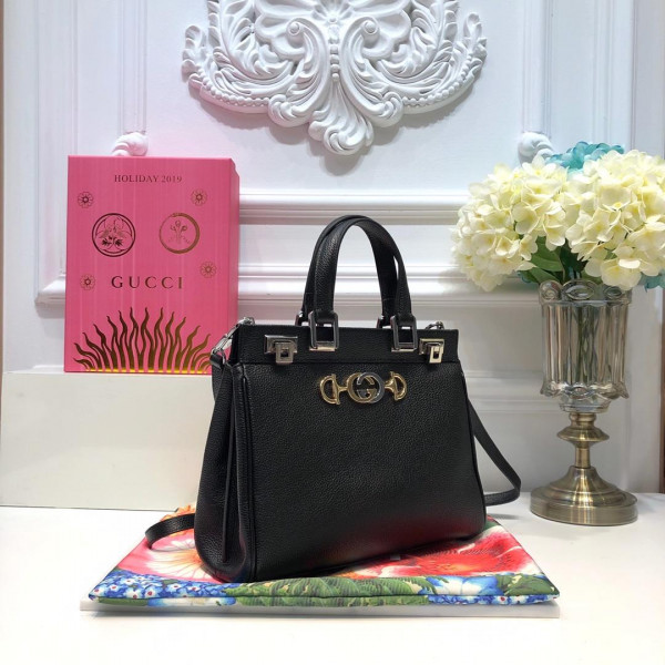 HOT SALE Gucci Zumi grainy leather small top handle bag