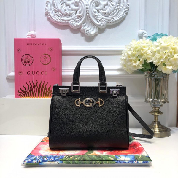 HOT SALE Gucci Zumi grainy leather small top handle bag