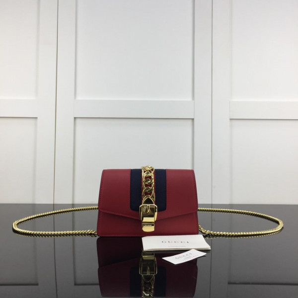 HOT SALE GUCCI Sylvie leather super mini bag