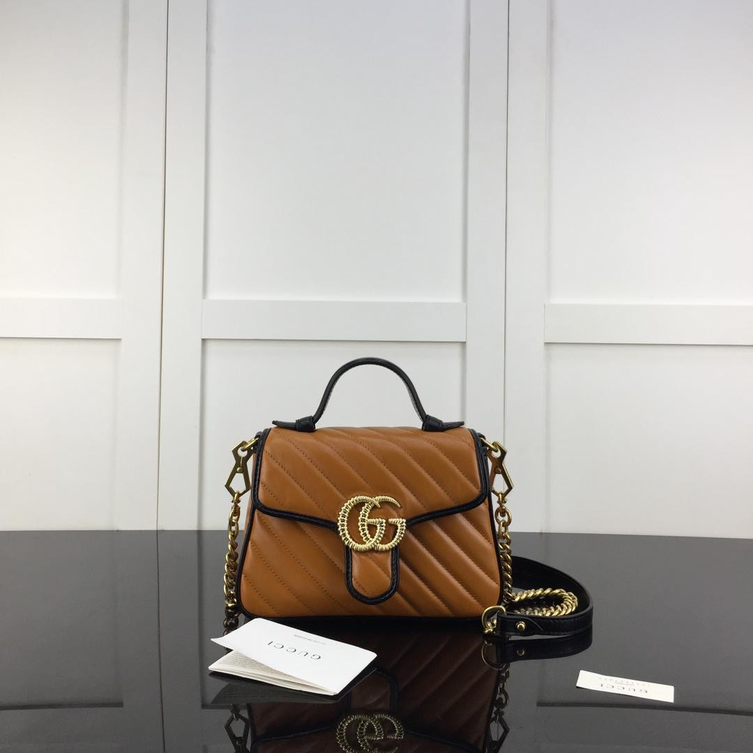 HOT SALE Gucci GG Marmont mini top handle bag