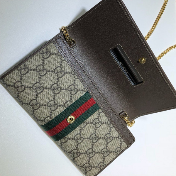 HOT SALE GUCCI Ophidia GG chain wallet