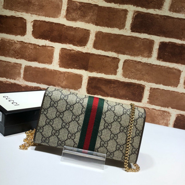 HOT SALE GUCCI Ophidia GG chain wallet