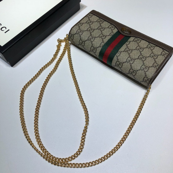 HOT SALE GUCCI Ophidia GG chain wallet