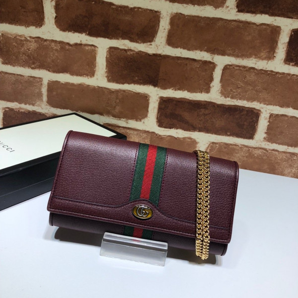 HOT SALE GUCCI Ophidia GG chain wallet