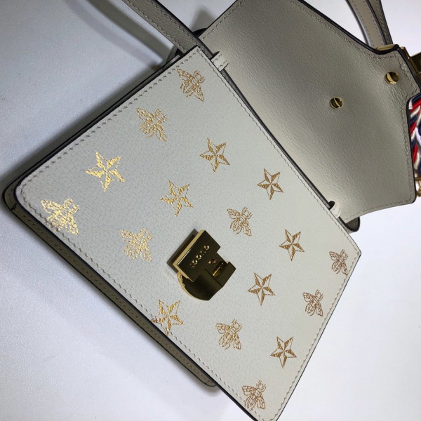 HOT SALE GUCCI Sylvie Bee Star mini leather bag