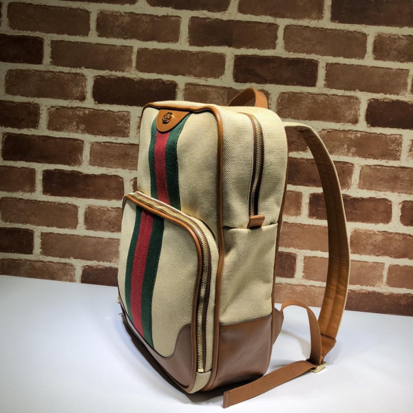 HOT SALE GUCCI Vintage canvas backpack