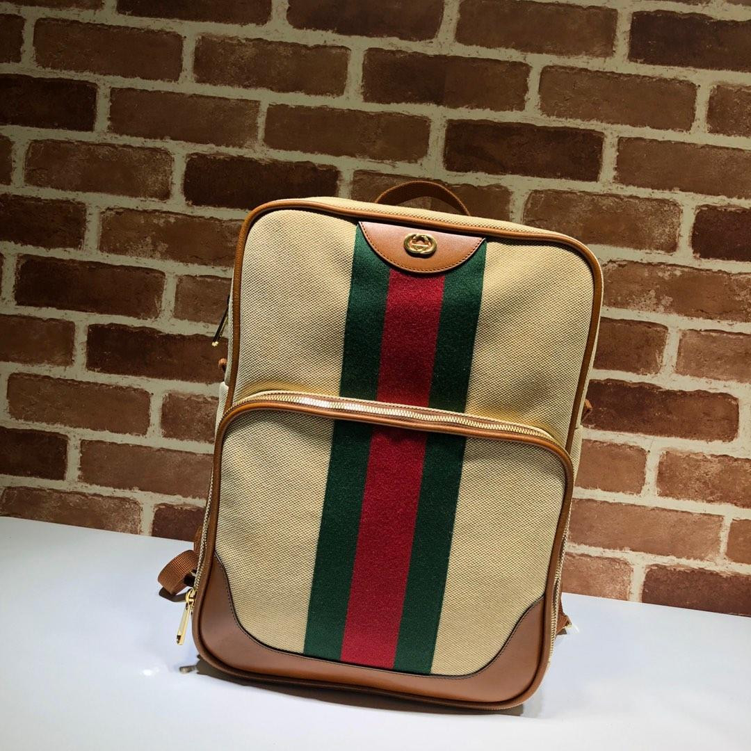 HOT SALE GUCCI Vintage canvas backpack