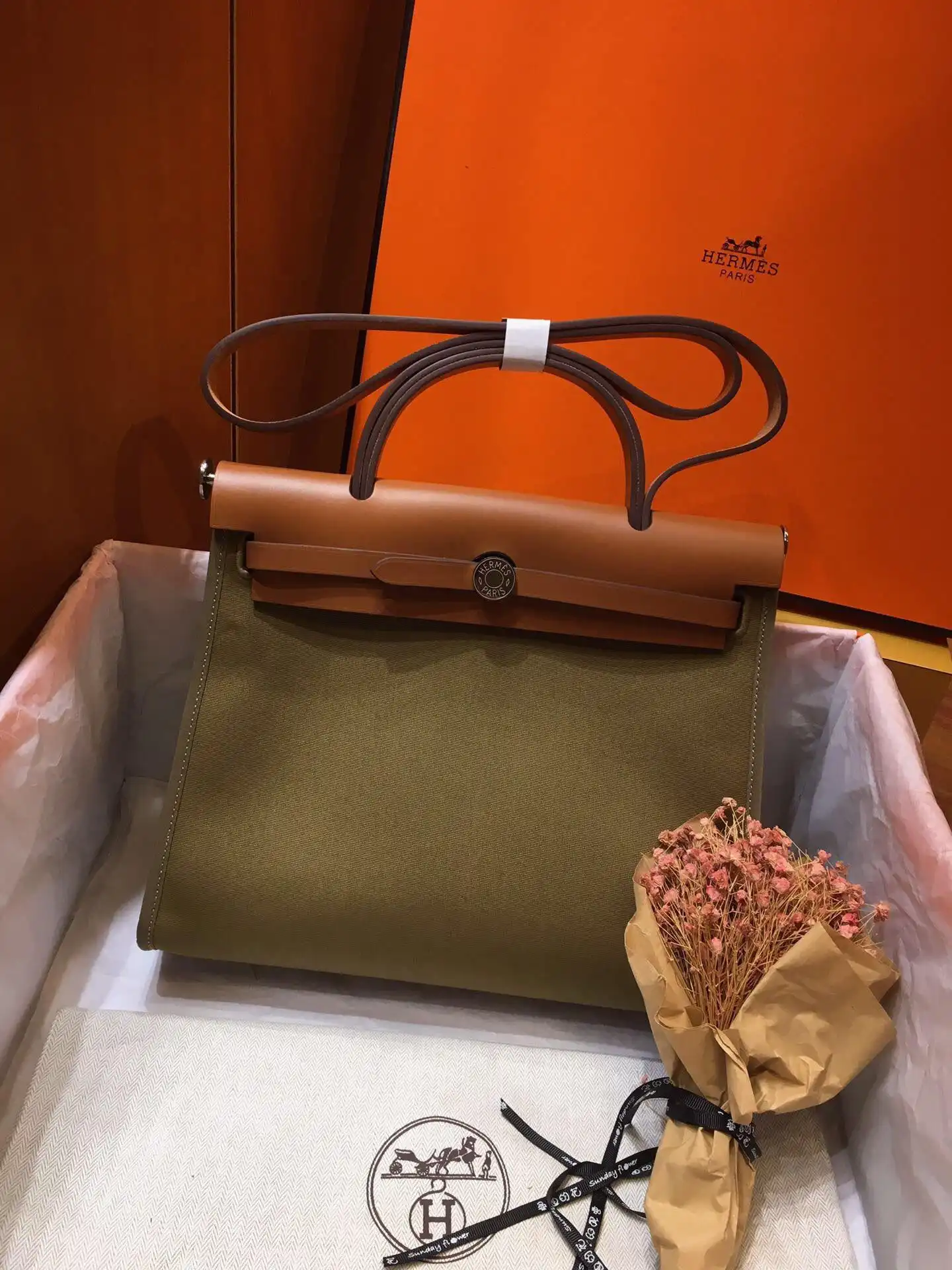 Cheap HERMES HERBAG 31CM ALL HANDMADE