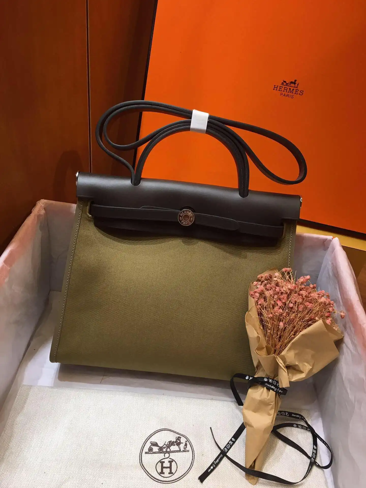 Cheap HERMES HERBAG 31CM ALL HANDMADE