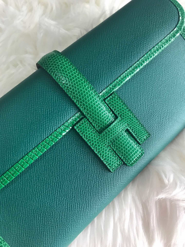 HOT SALE HERMES JIGE 29CM CLUTCH ALL HANDMADE