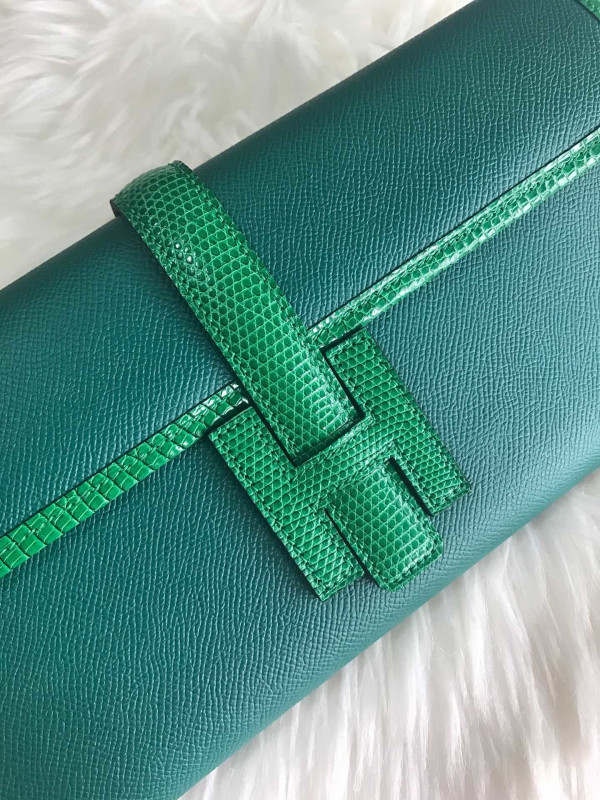 HOT SALE HERMES JIGE 29CM CLUTCH ALL HANDMADE