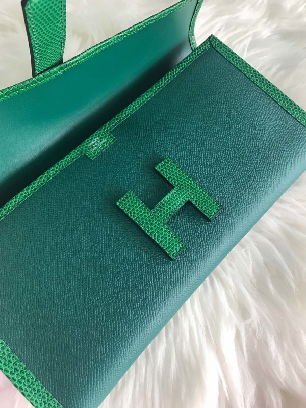 HOT SALE HERMES JIGE 29CM CLUTCH ALL HANDMADE