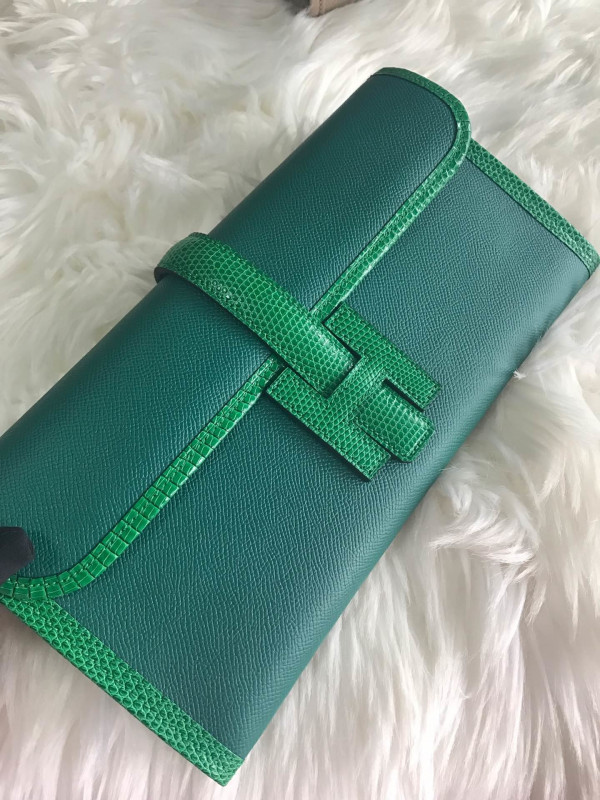 HOT SALE HERMES JIGE 29CM CLUTCH ALL HANDMADE