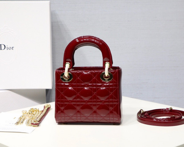 [FREE SHIPPING] Lady Diro Mini With Cow patent leather