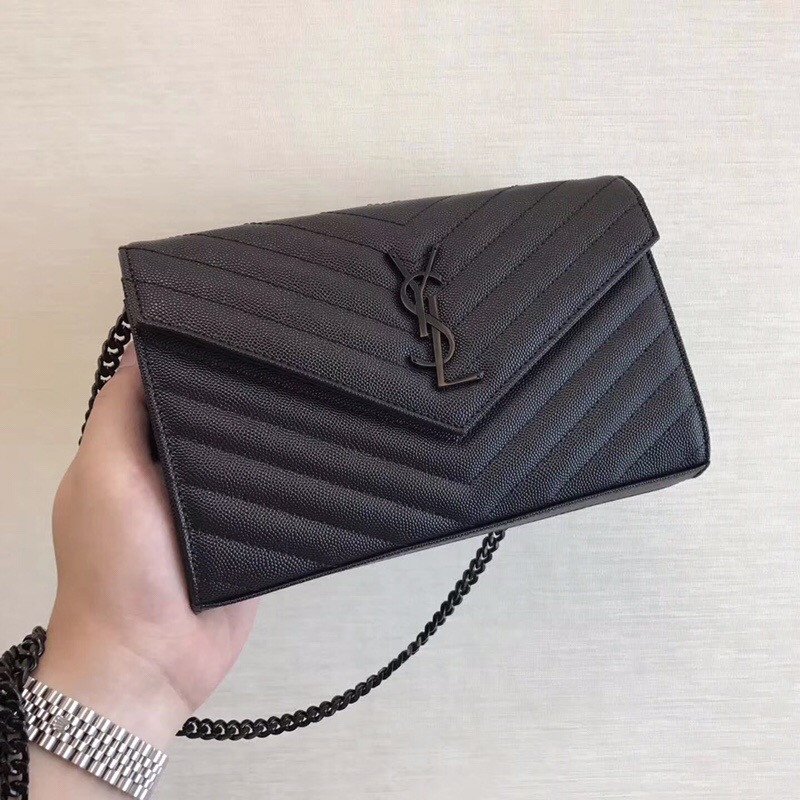 HOT SALE YSL CASSANDRE MATELASSÉ CHAIN WALLET