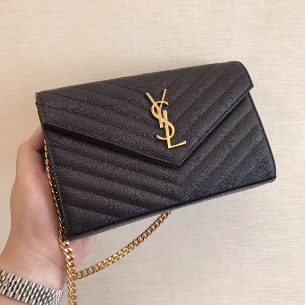 HOT SALE YSL CASSANDRE MATELASSÉ CHAIN WALLET