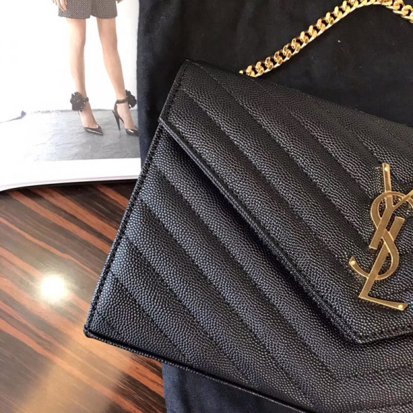 HOT SALE YSL CASSANDRE MATELASSÉ CHAIN WALLET