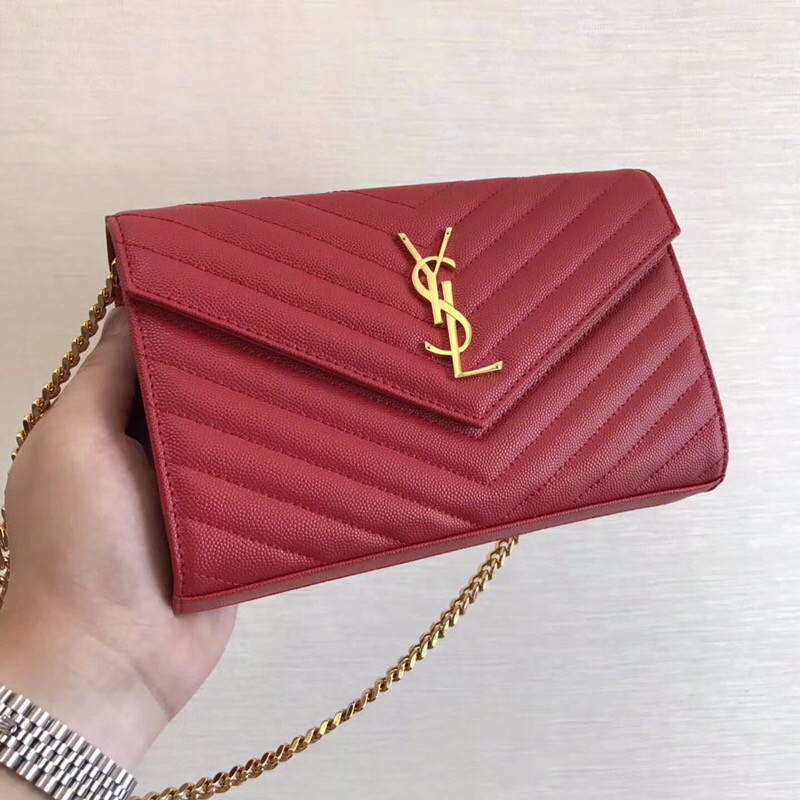 HOT SALE YSL CASSANDRE MATELASSÉ CHAIN WALLET