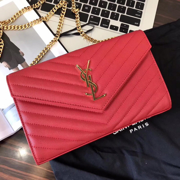 [FREE SHIPPING] YSL CASSANDRE MATELASSÉ CHAIN WALLET