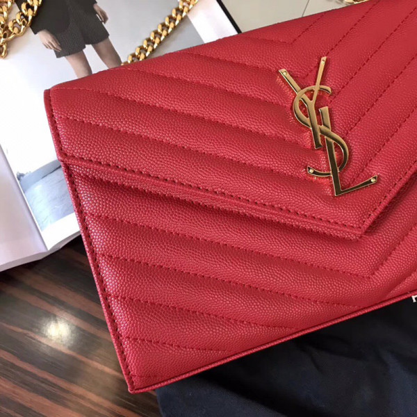 [FREE SHIPPING] YSL CASSANDRE MATELASSÉ CHAIN WALLET