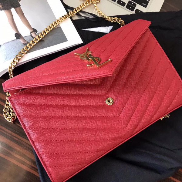 [FREE SHIPPING] YSL CASSANDRE MATELASSÉ CHAIN WALLET