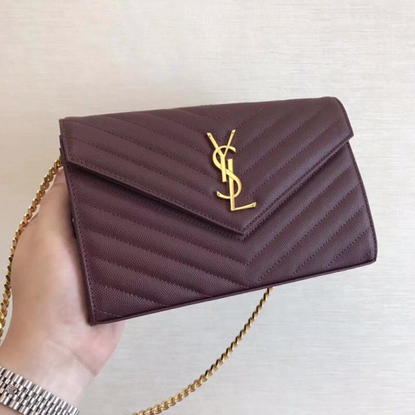 HOT SALE YSL CASSANDRE MATELASSÉ CHAIN WALLET