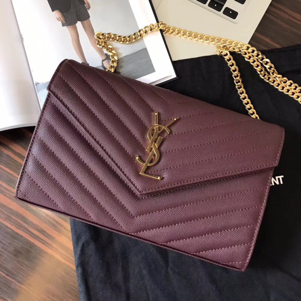 HOT SALE YSL CASSANDRE MATELASSÉ CHAIN WALLET