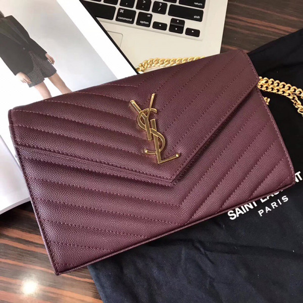 HOT SALE YSL CASSANDRE MATELASSÉ CHAIN WALLET