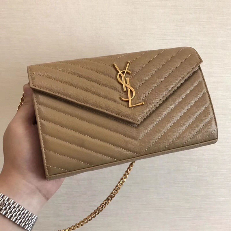 HOT SALE YSL CASSANDRE MATELASSÉ CHAIN WALLET