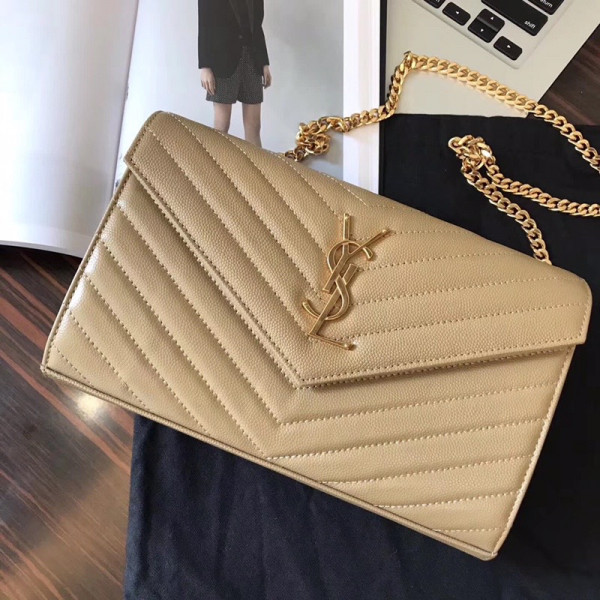 HOT SALE YSL CASSANDRE MATELASSÉ CHAIN WALLET