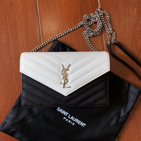 HOT SALE YSL CASSANDRE MATELASSÉ CHAIN WALLET