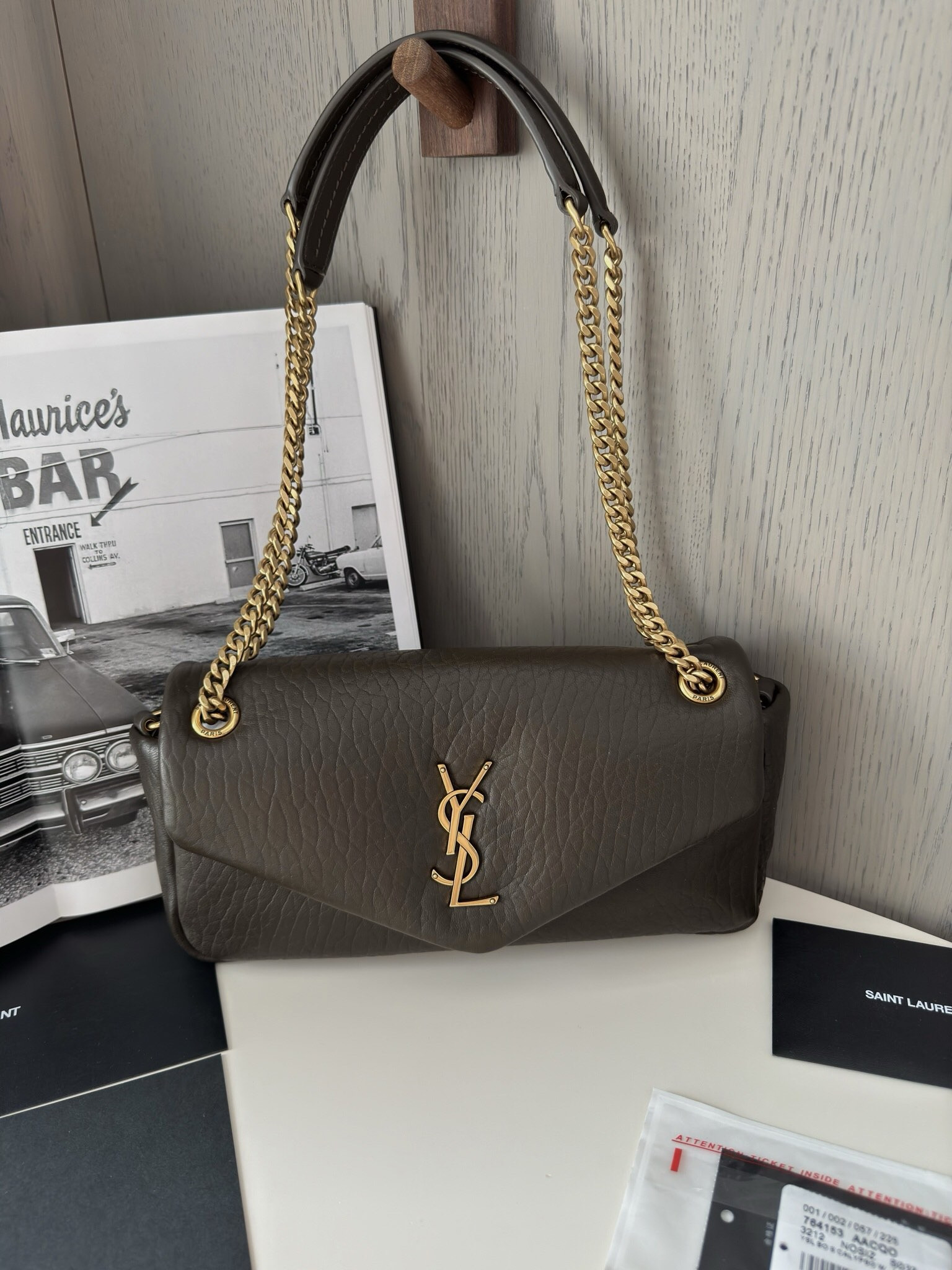 HOT SALE YSL CALYPSO MEDIUM IN GRAINED LAMBSKIN