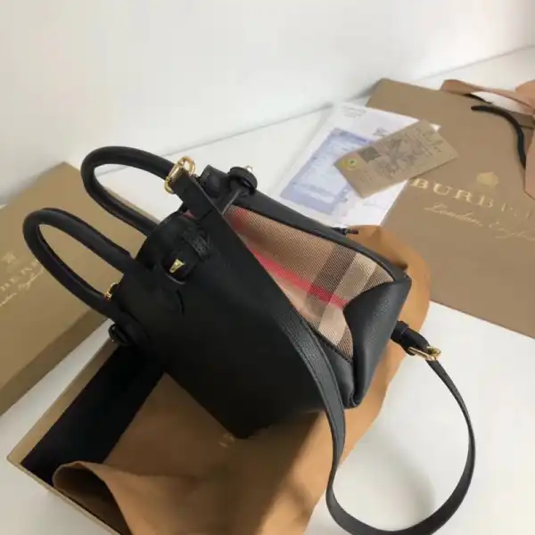 Burberry The Baby Banner in Leather and House Check