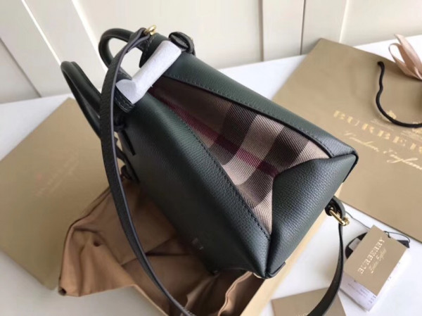 HOT SALE Burberry The Small Banner in Leather and House Check