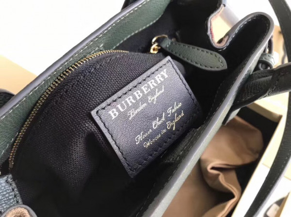 HOT SALE Burberry The Small Banner in Leather and House Check