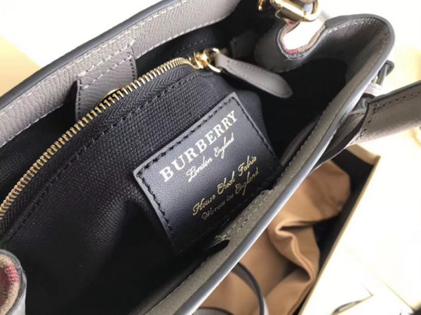 HOT SALE Burberry The Small Banner in Leather and House Check