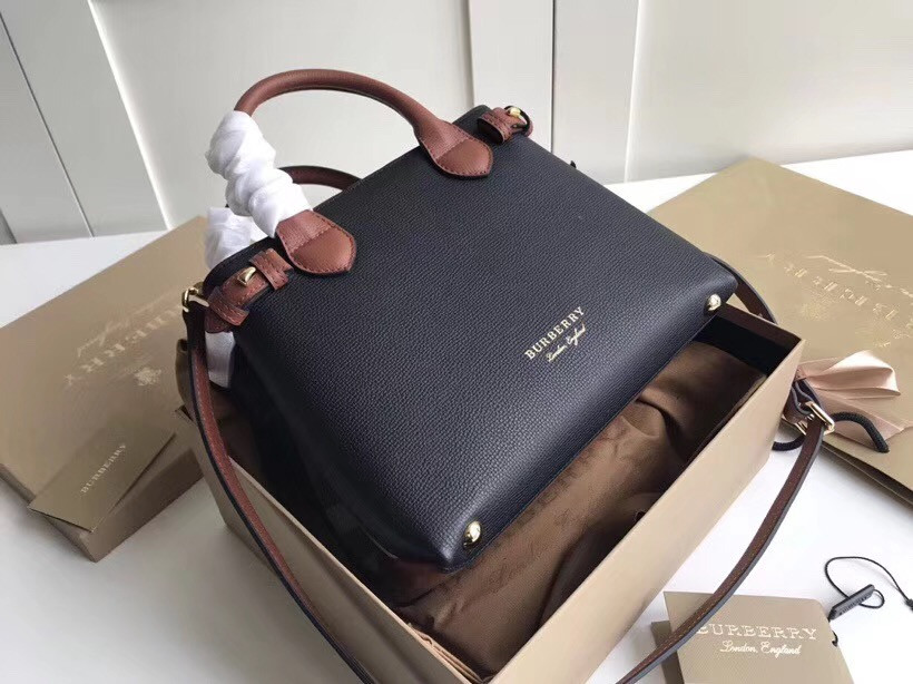 HOT SALE Burberry The Small Banner in Leather and House Check