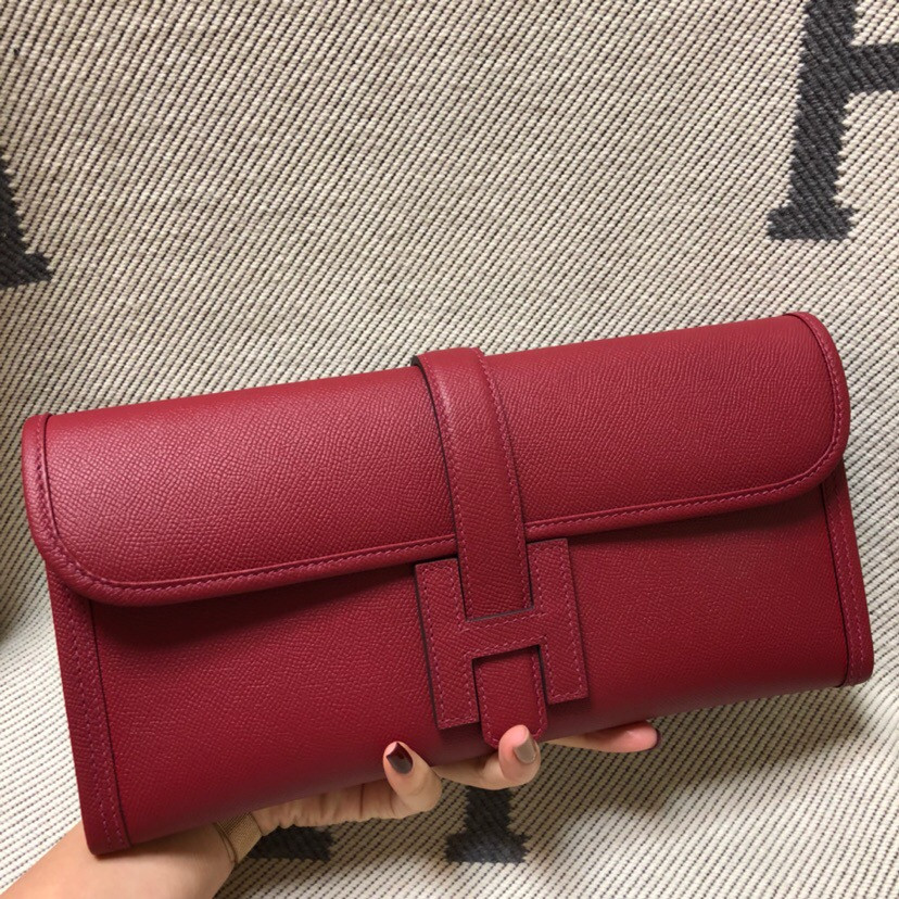 HOT SALE HERMES JIGE 29CM CLUTCH ALL HANDMADE