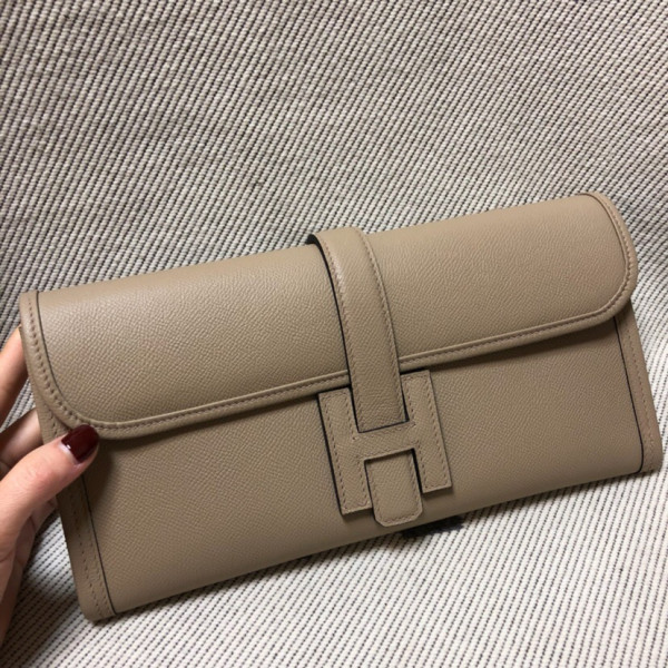 HOT SALE HERMES JIGE 29CM CLUTCH ALL HANDMADE