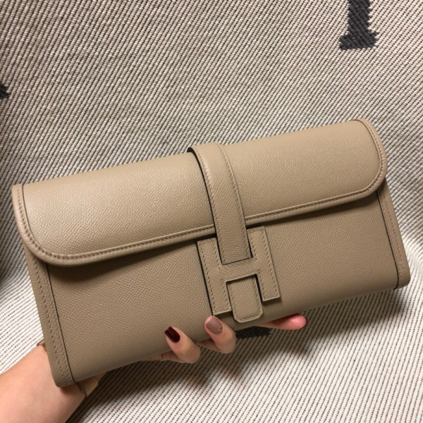 HOT SALE HERMES JIGE 29CM CLUTCH ALL HANDMADE