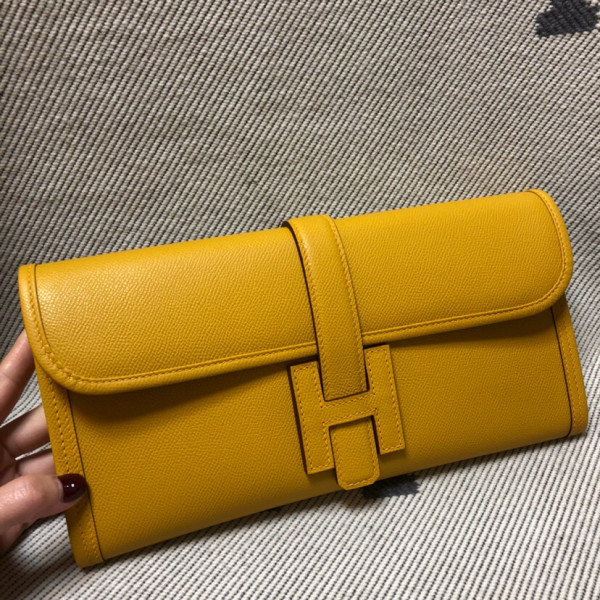 HOT SALE HERMES JIGE 29CM CLUTCH ALL HANDMADE