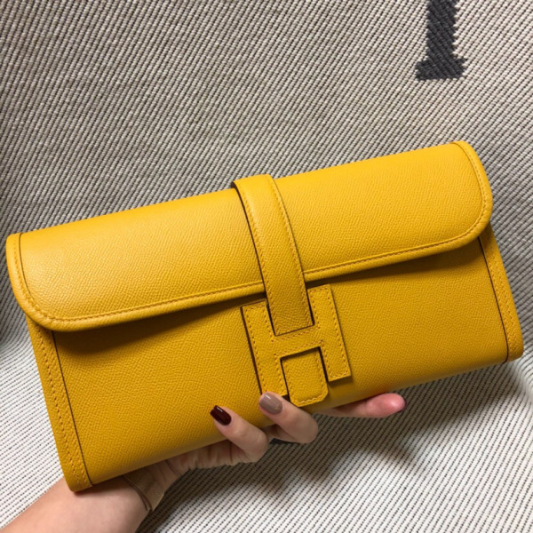 HOT SALE HERMES JIGE 29CM CLUTCH ALL HANDMADE