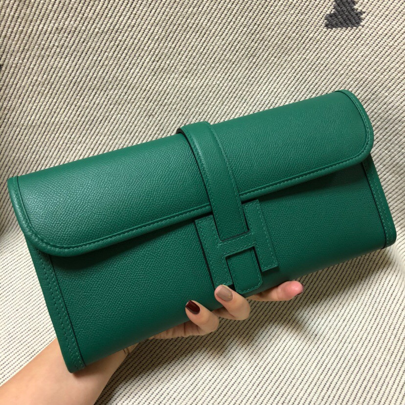 HOT SALE HERMES JIGE 29CM CLUTCH ALL HANDMADE