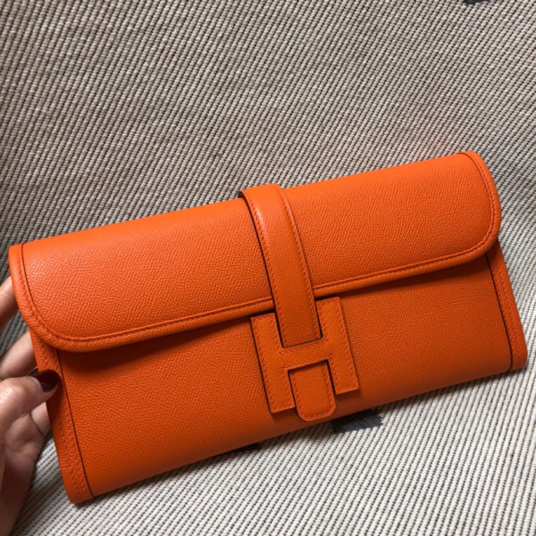 HOT SALE HERMES JIGE 29CM CLUTCH ALL HANDMADE