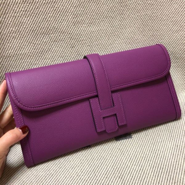 HOT SALE HERMES JIGE 29CM CLUTCH ALL HANDMADE