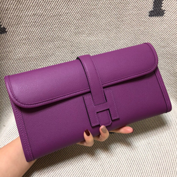 HOT SALE HERMES JIGE 29CM CLUTCH ALL HANDMADE