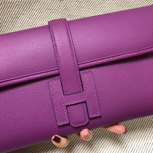 HOT SALE HERMES JIGE 29CM CLUTCH ALL HANDMADE