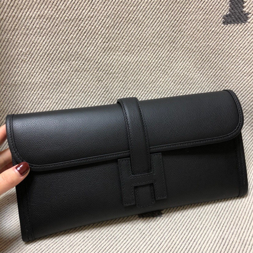 HOT SALE HERMES JIGE 29CM CLUTCH ALL HANDMADE