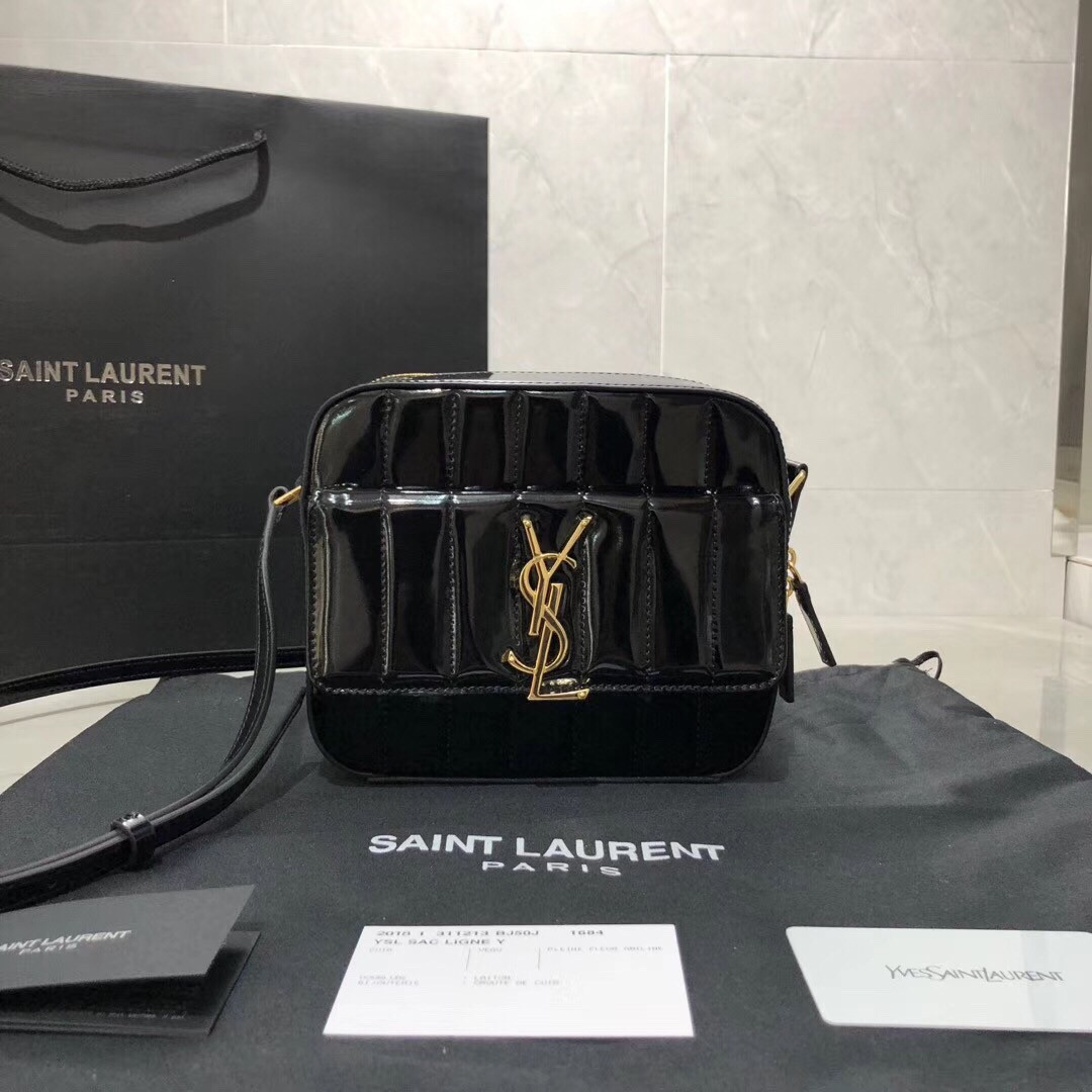 HOT SALE YSL Vicky Patent leather