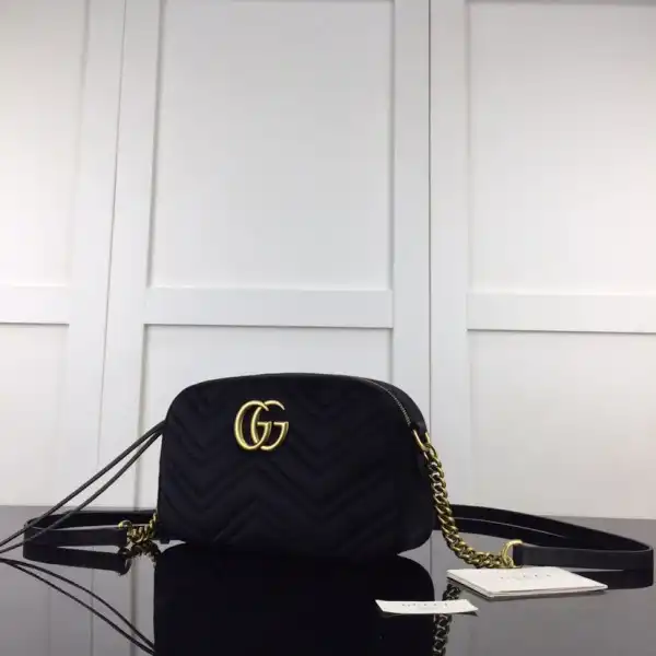 Cheap Gucci GG Marmont velvet small shoulder bag